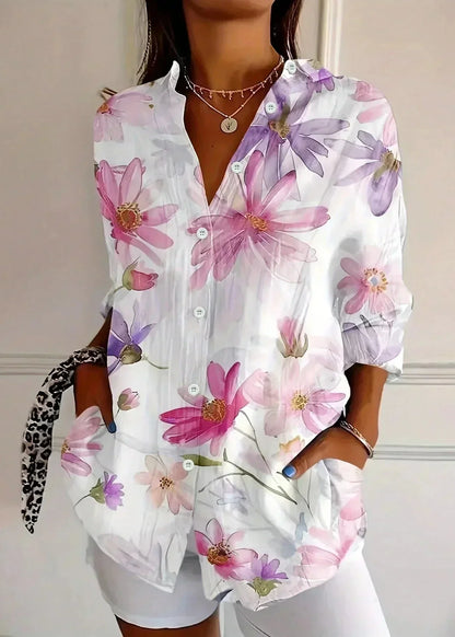 Xanthe | Printed Cotton Button-Up Blouse