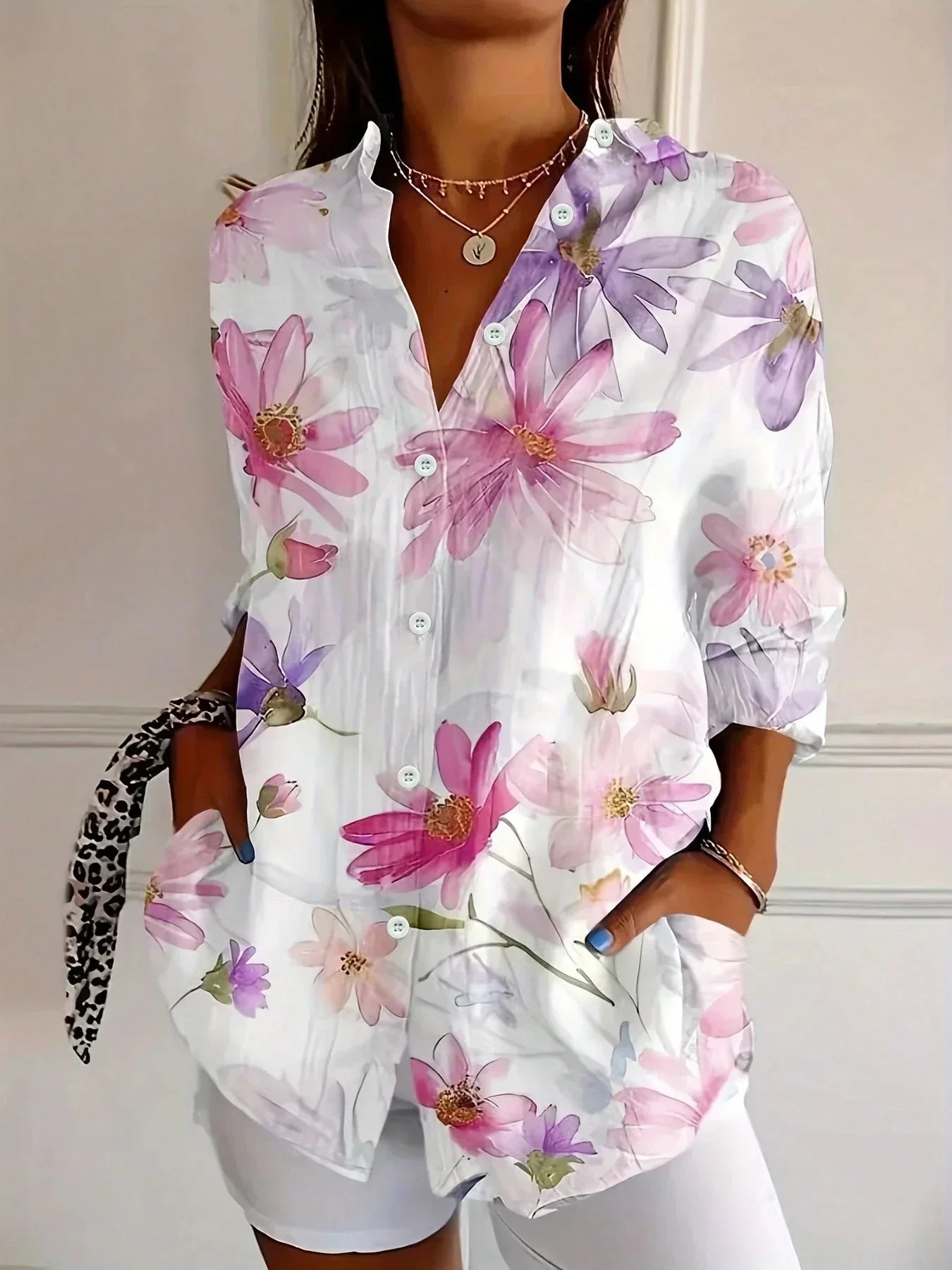 Annika | Colourful Printed Long Sleeve Top