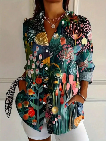 Annika | Colourful Printed Long Sleeve Top