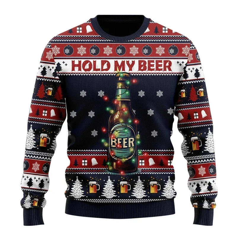 Gaspar | Mens Xmas Jumpers Beer Motif Knit