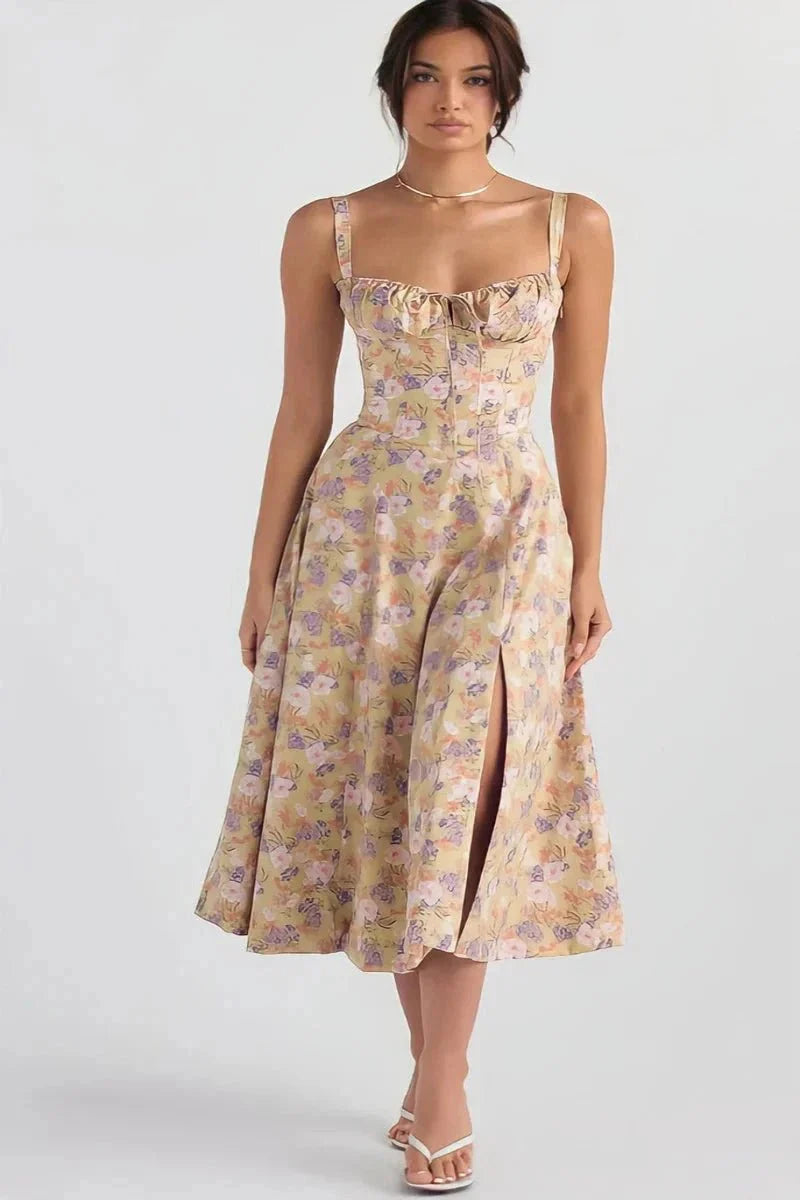 Linsay | Corset Bodycon Midi Dress