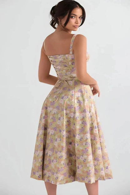 Linsay | Corset Bodycon Midi Dress