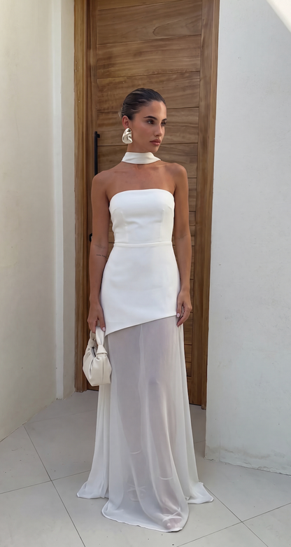 Valerie | Women's Strapless Asymmetric Maxi Dress