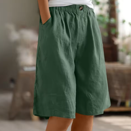 Bea | Women's Relaxed Fit Cotton Long Shorts for Summer