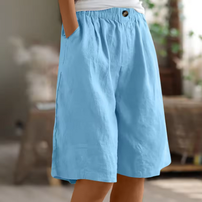 Bea | Women's Relaxed Fit Cotton Long Shorts for Summer