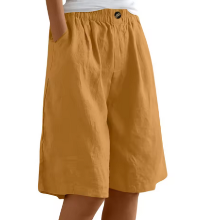 Bea | Women's Relaxed Fit Cotton Long Shorts for Summer