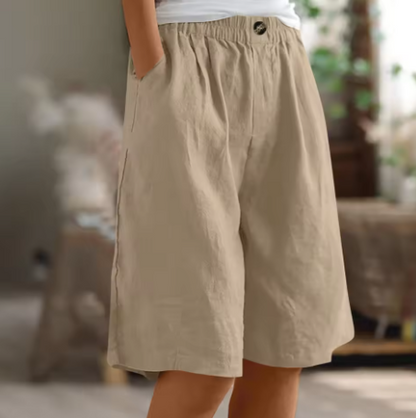 Bea | Women's Relaxed Fit Cotton Long Shorts for Summer