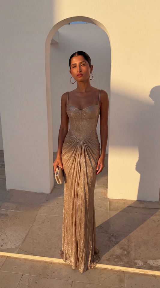 Genevieve | Women's Corset Bodice Maxi Dress