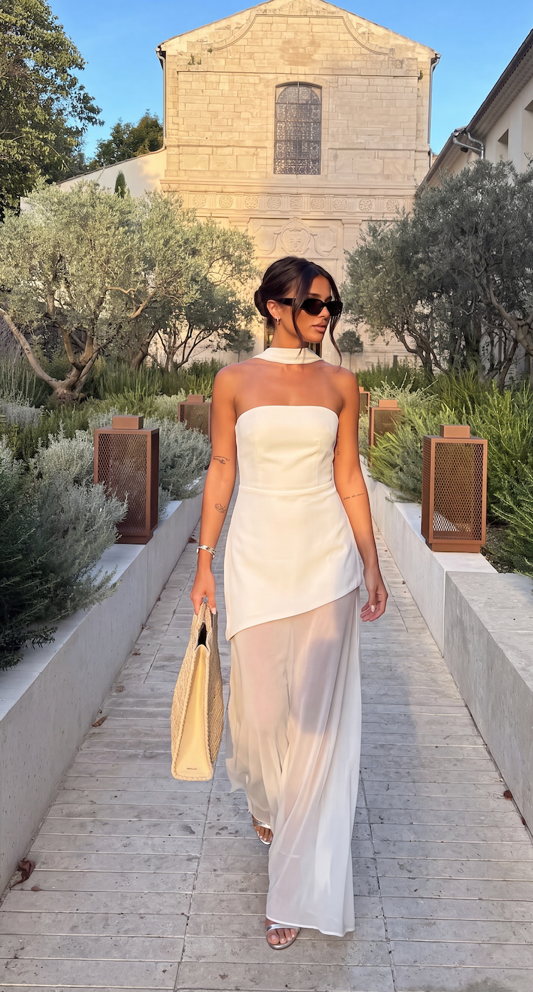 Valerie | Women's Strapless Asymmetric Maxi Dress