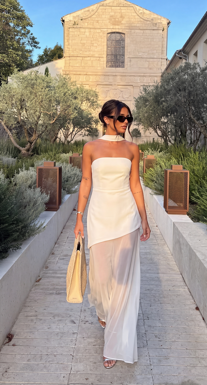 Valerie | Women's Strapless Asymmetric Maxi Dress