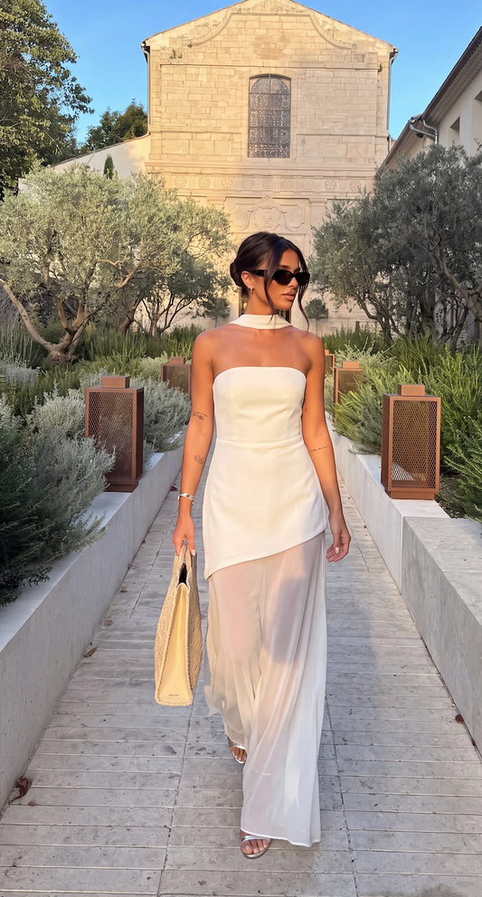 Valerie | Women's Strapless Asymmetric Maxi Dress
