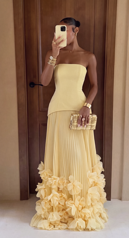 Rochelle | Strapless Floral Maxi Dress