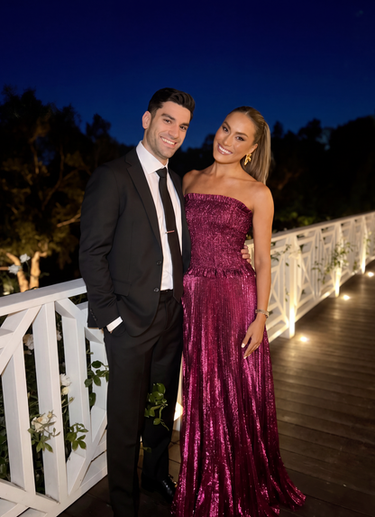 Maya | Strapless Glitter Maxi Dress