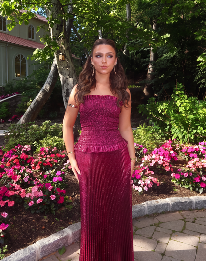 Maya | Strapless Glitter Maxi Dress