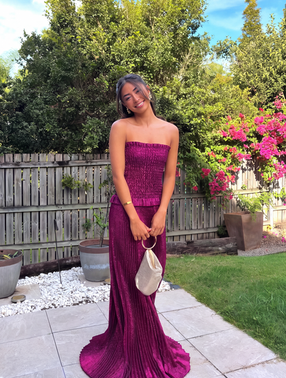 Maya | Strapless Glitter Maxi Dress