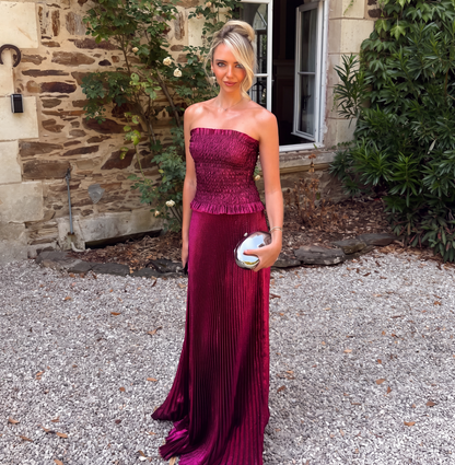 Maya | Strapless Glitter Maxi Dress