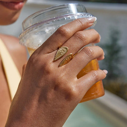 Angel Wings Open Cuff Ring