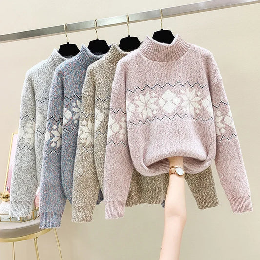 Birch | Christmas Jumper Roll Neck Snowflake Pattern