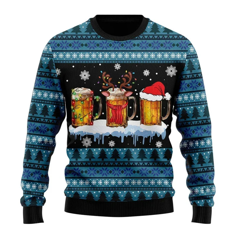 Gaspar | Mens Xmas Jumpers Beer Motif Knit