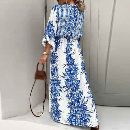 Fern | Loose Maxi Dress with Belt and Split