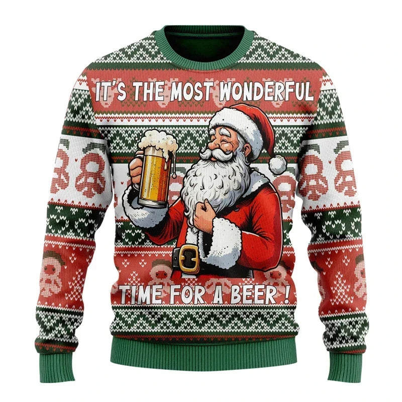 Gaspar | Mens Xmas Jumpers Beer Motif Knit