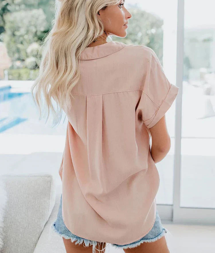Jolene | Relaxed Lightweight Linen Button-Up Blouse