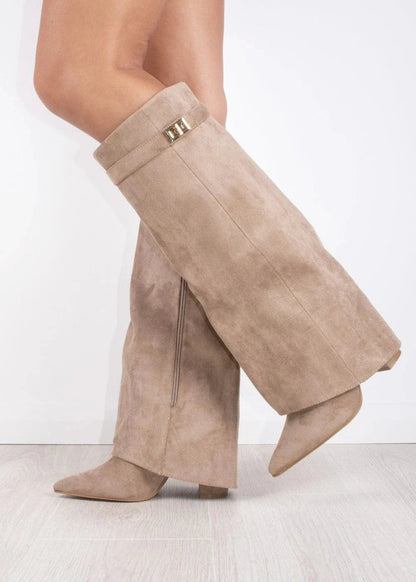 Perdita | Slouch Knee High Heeled Boots Relaxed Silhouette