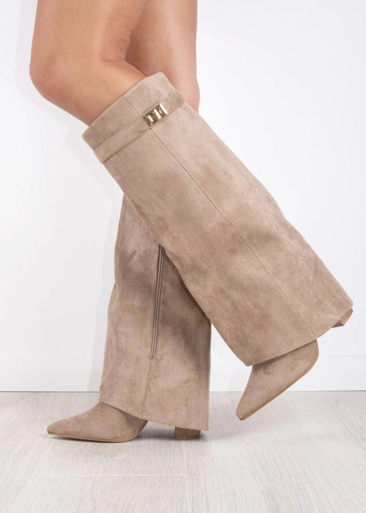 Perdita | Slouch Knee High Heeled Boots Relaxed Silhouette