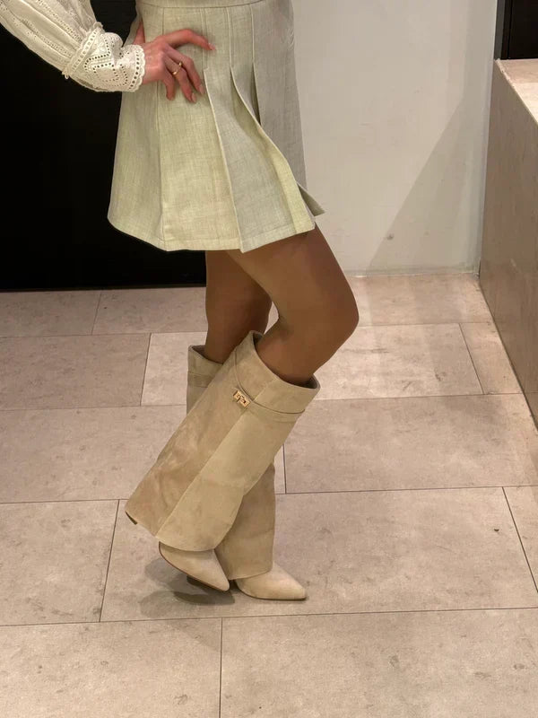 Perdita | Slouch Knee High Heeled Boots Relaxed Silhouette