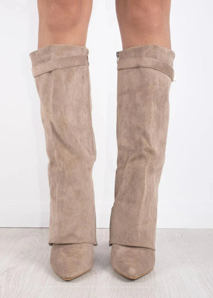 Perdita | Slouch Knee High Heeled Boots Relaxed Silhouette