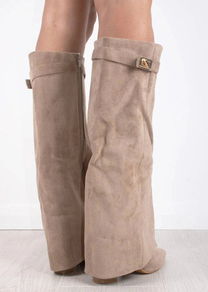 Perdita | Slouch Knee High Heeled Boots Relaxed Silhouette