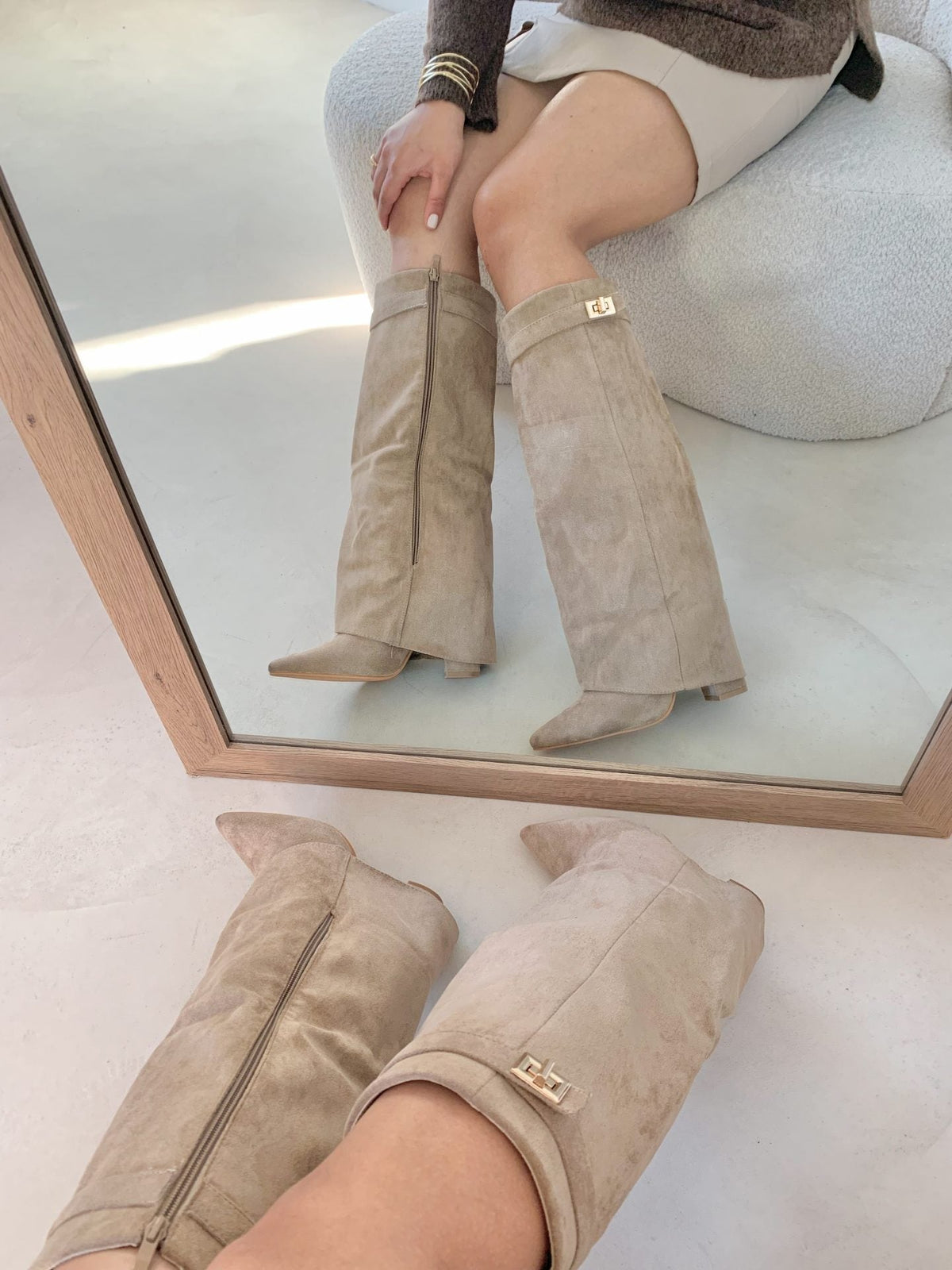 Perdita | Slouch Knee High Heeled Boots Relaxed Silhouette