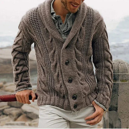 Otto | Cable Knit Shawl Collar Cardigan