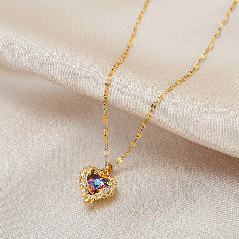 Sofia Amoretti Crystal Heart Pendant Necklace