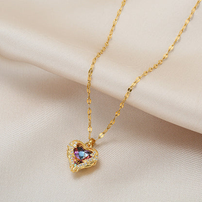 Sofia Amoretti Crystal Heart Pendant Necklace