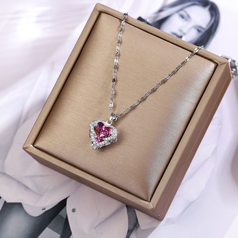 Sofia Amoretti Crystal Heart Pendant Necklace