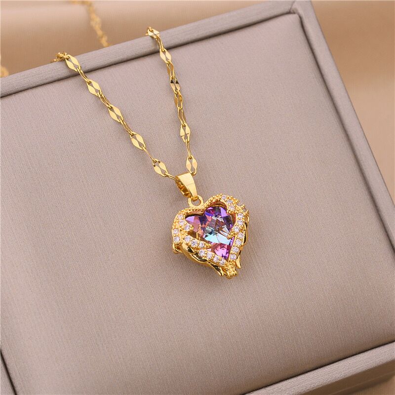 Sofia Amoretti Crystal Heart Pendant Necklace
