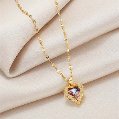 Sofia Amoretti Crystal Heart Pendant Necklace
