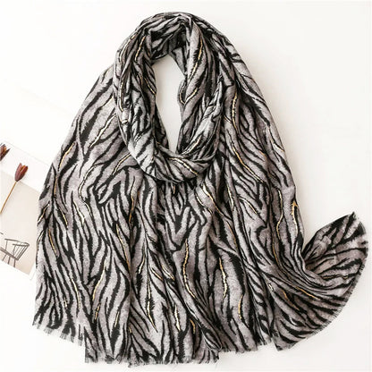 Sofia Amoretti Oversized Scarf with Zebra Pattern