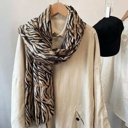 Sofia Amoretti Oversized Scarf with Zebra Pattern