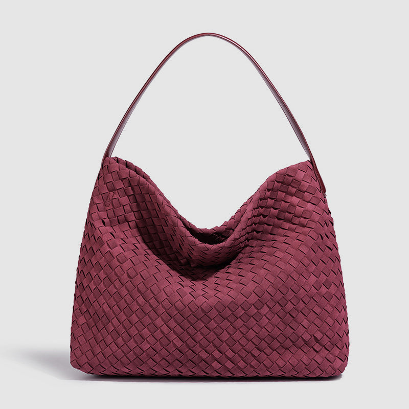 Sofia Amoretti Suede Woven Shoulder Bag