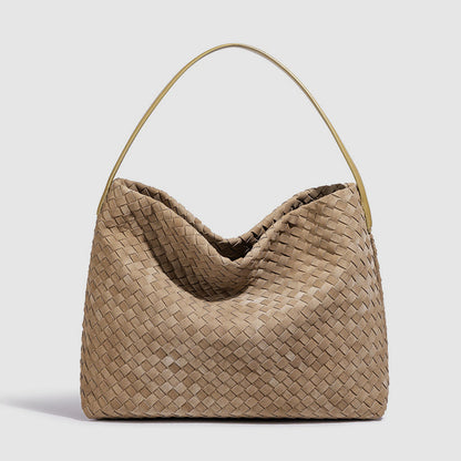Sofia Amoretti Suede Woven Shoulder Bag