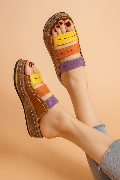 Sophia | Colourful Wedge Sandals
