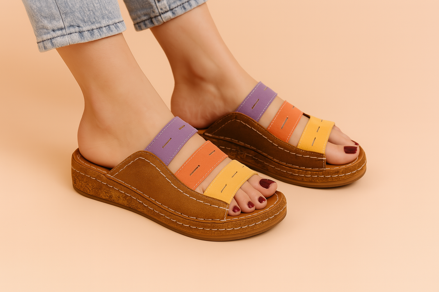 Sophia | Colourful Wedge Sandals