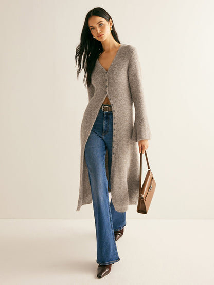 Sloane | Women's Rib-Knit Maxi Duster Cardigan