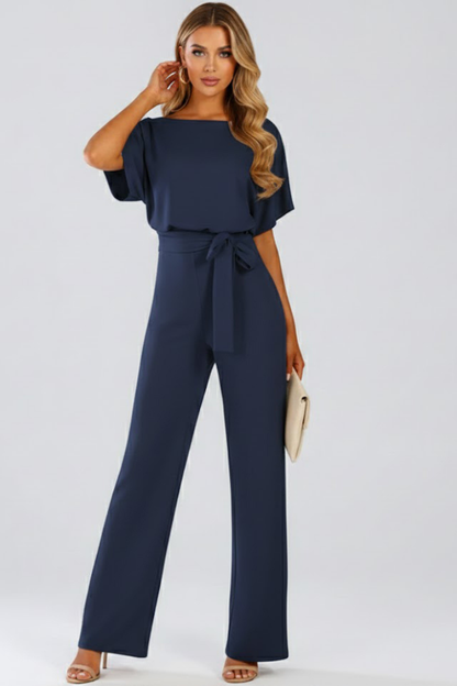 Petra | Women's Wide Leg Belted Jumpsuit