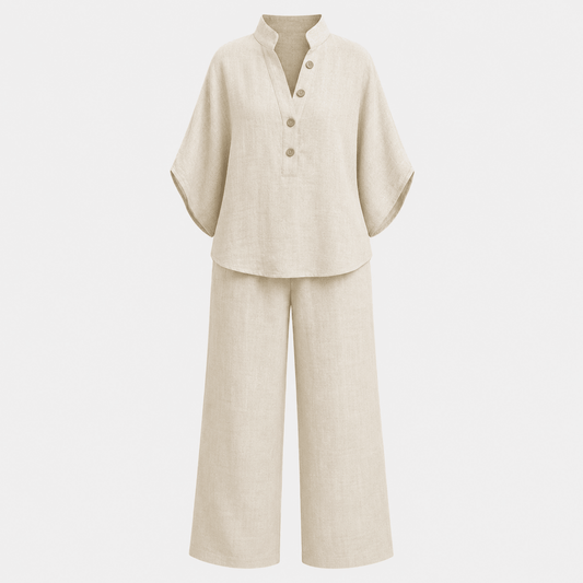 Tara | Linen Wide-Leg Two-Piece Set Women