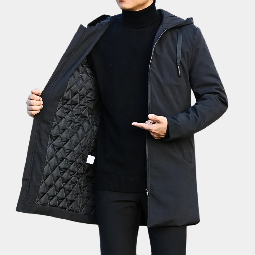 Leo | Hooded Quilted Mid-Length Coat