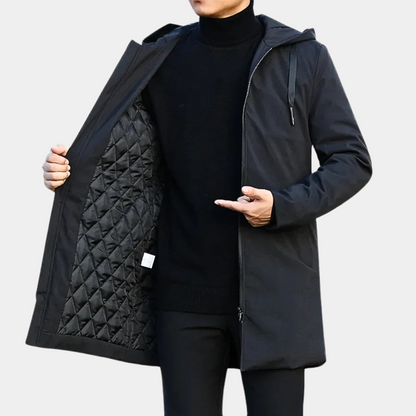 Leo | Hooded Quilted Mid-Length Coat