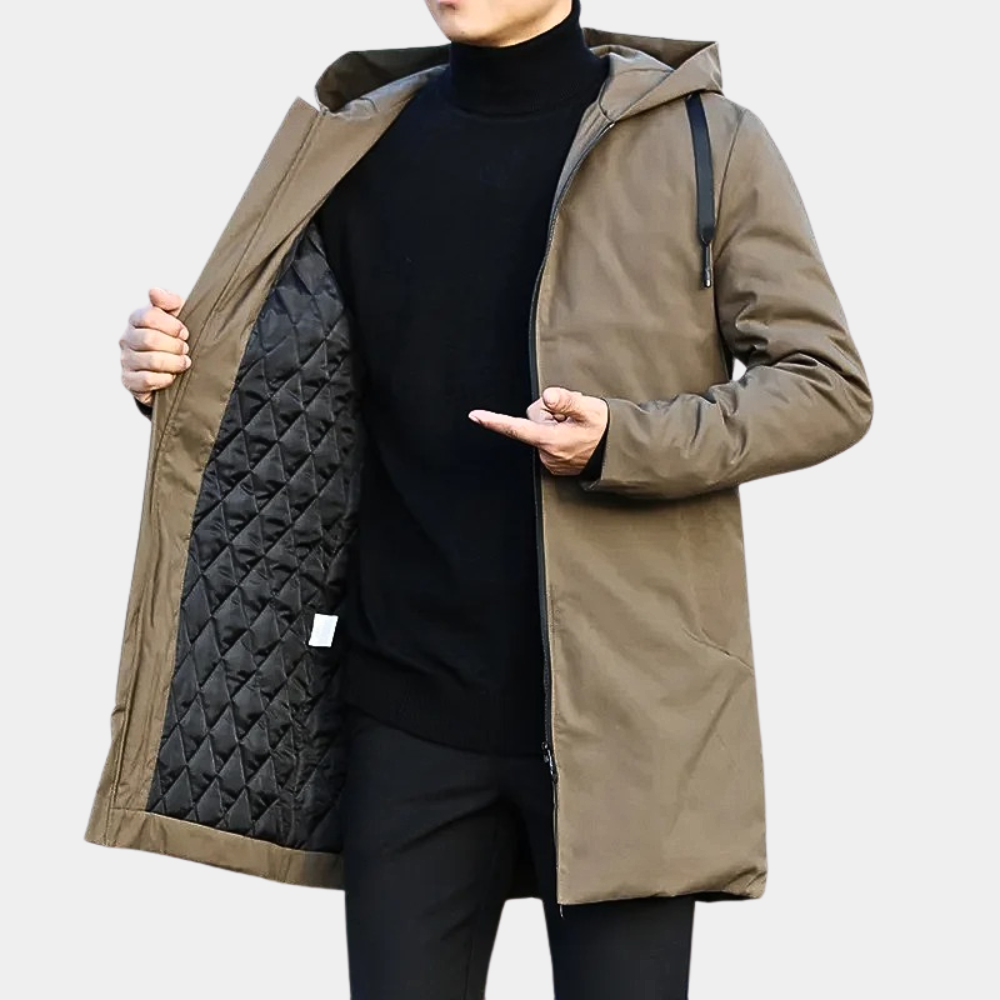 Leo | Hooded Quilted Mid-Length Coat